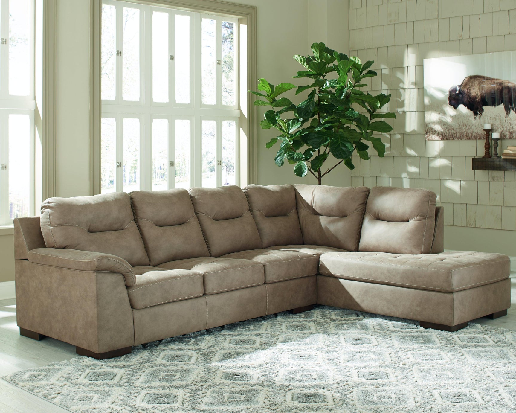 Maderla Pebble 2-Piece Sectional With Chaise 62003S2 - Ella Furniture