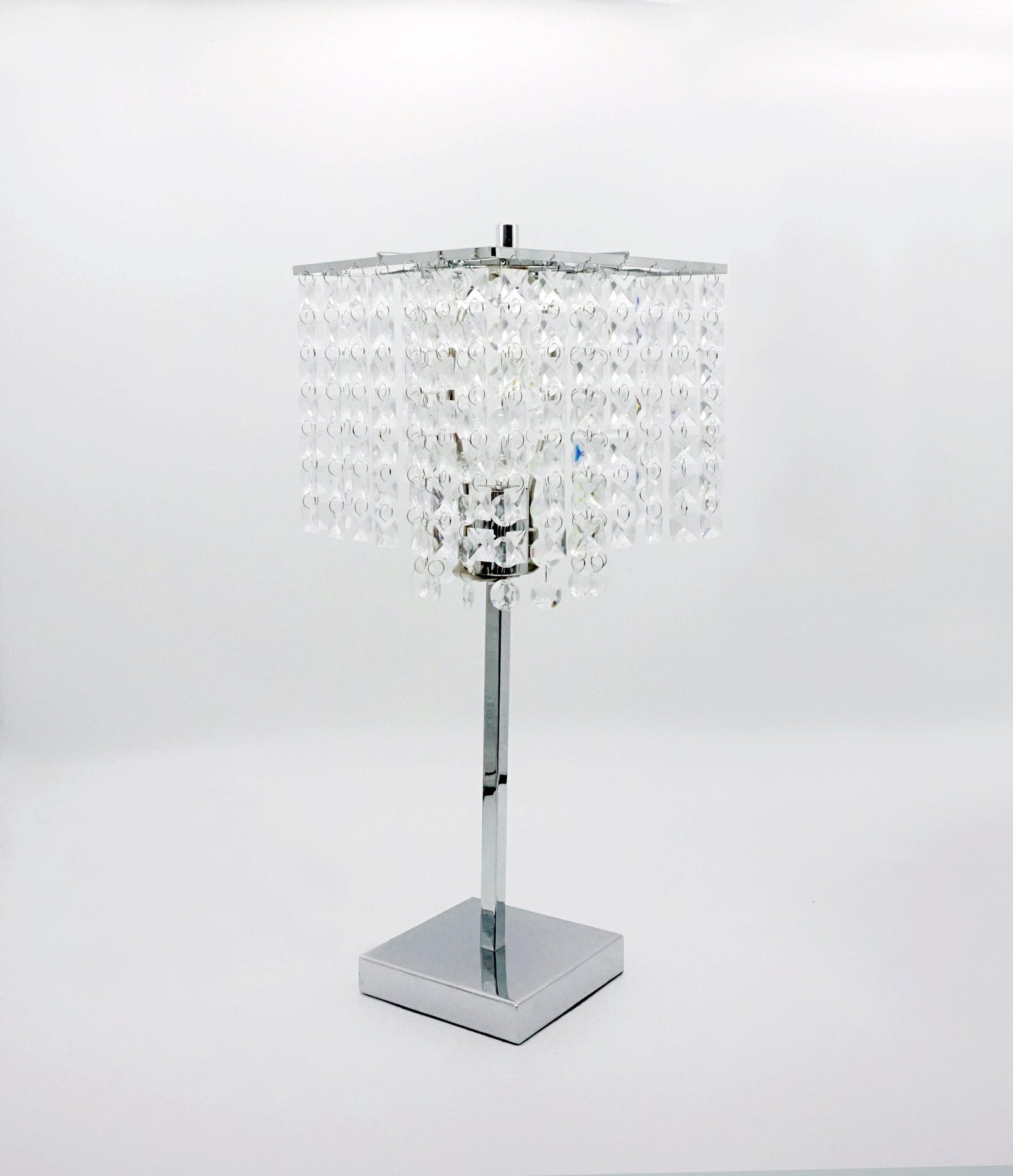 Chandelier Black Rain Drop Modern Glass Metal Table Touch Lamp - Ella Furniture