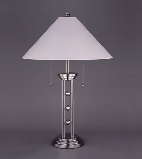 Magnum White Chrome Contemporary Table Lamp - Ella Furniture