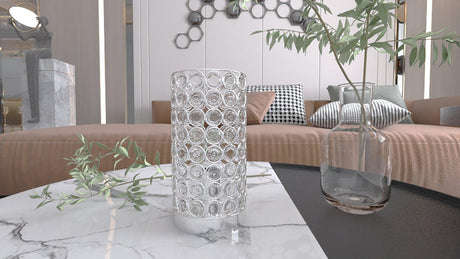 Eyde Crystal Pillar Modern Contemporary Glass Table Lamp - Ella Furniture
