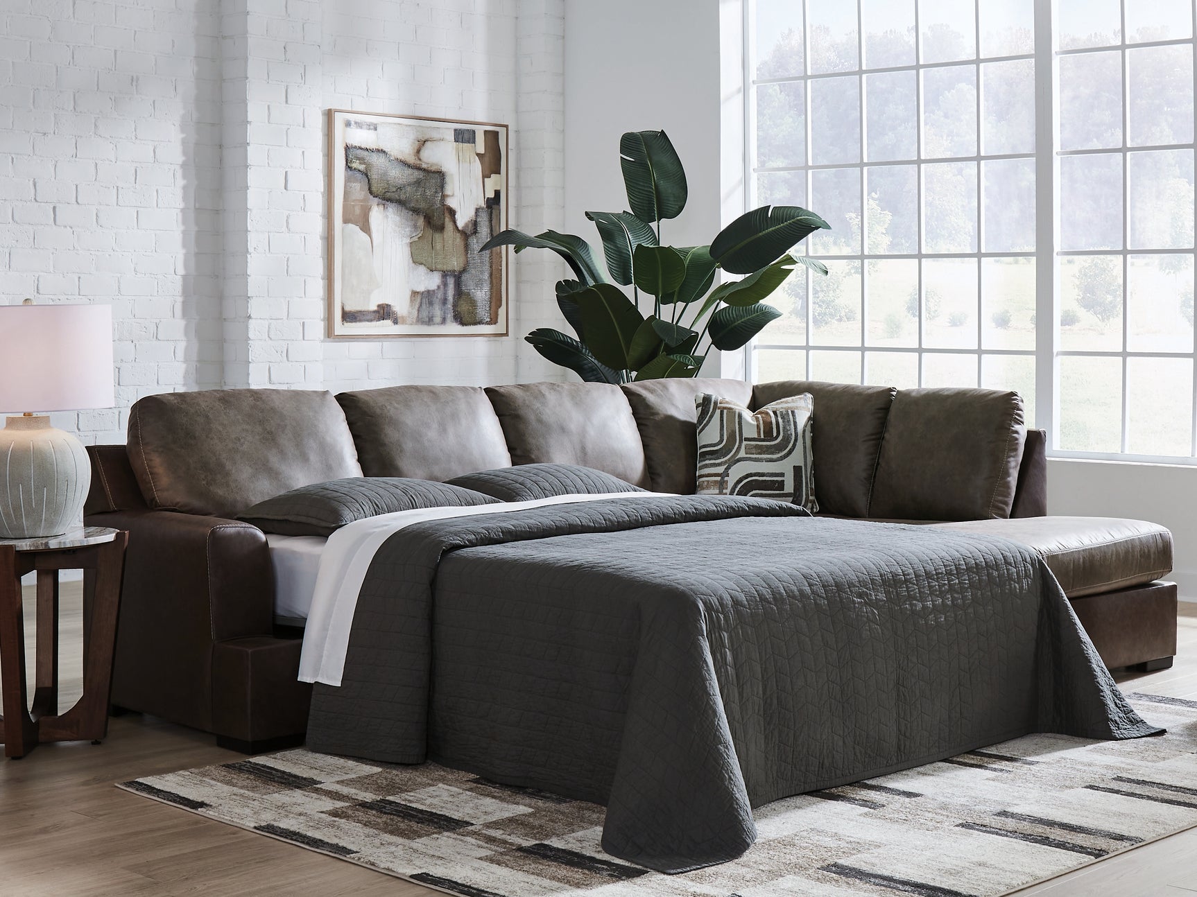 Castille Way Fossil 2-Piece Sleeper Sectional with Chaise
