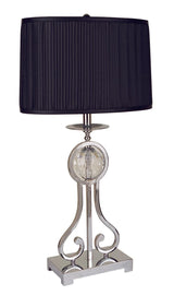 Chrome With Faceted Crystal Metal Ball Lamp - Ella Furniture