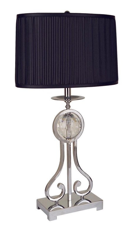 Chrome With Faceted Crystal Metal Ball Lamp - Ella Furniture