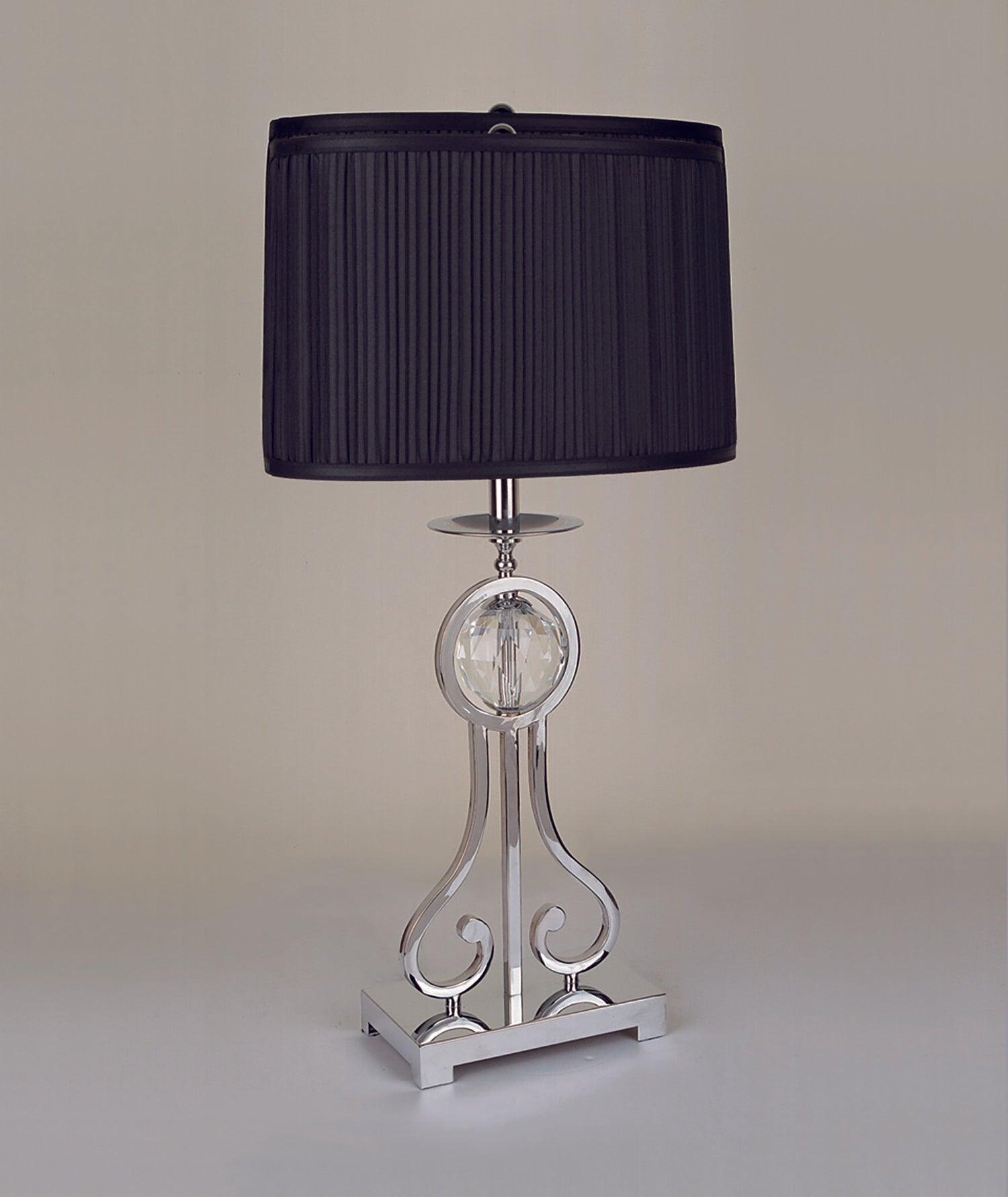 Chrome With Faceted Crystal Metal Ball Lamp - Ella Furniture