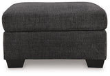 Loreo Ebony Chenille Ottoman