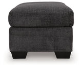 Loreo Ebony Chenille Ottoman