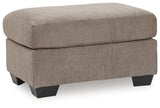 Loreo Truffle Chenille Ottoman angled view