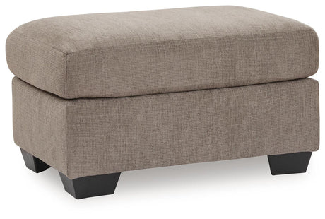 Loreo Truffle Chenille Ottoman angled view