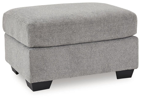 Loreo Flint Chenille Ottoman angled view