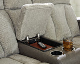 WhipLash Sisal Chenille Power Reclining Loveseat with Console