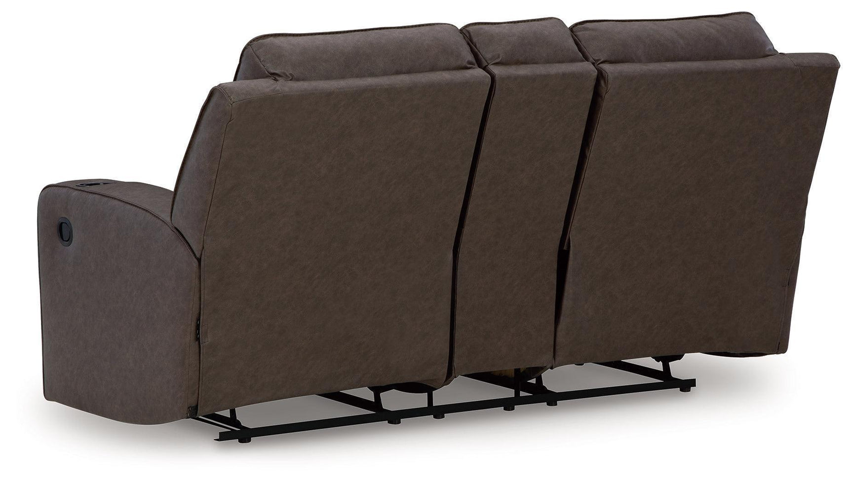 Lavenhorne Granite Faux Leather Reclining Loveseat With Console