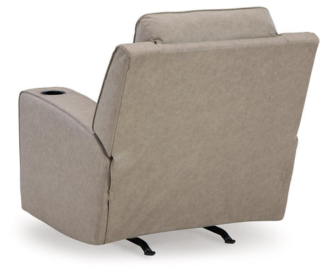 Lavenhorne Pebble Faux Leather Recliner - Ella Furniture
