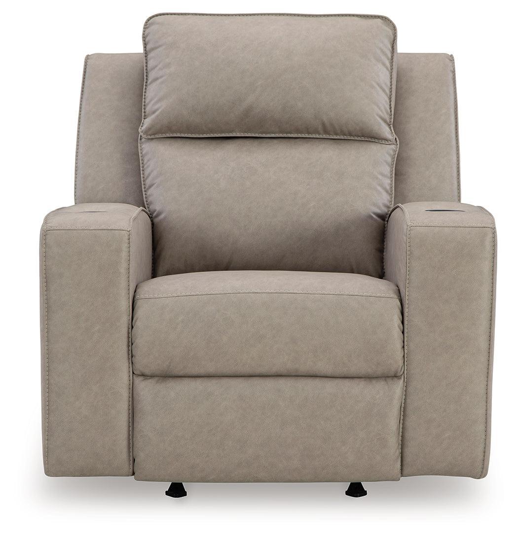 Lavenhorne Pebble Faux Leather Recliner - Ella Furniture