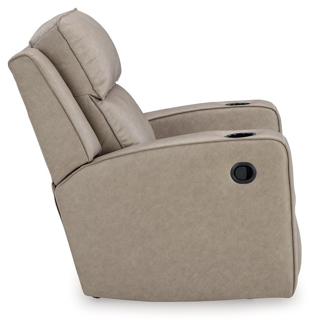 Lavenhorne Pebble Faux Leather Recliner - Ella Furniture