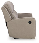 Lavenhorne Pebble Faux Leather Reclining Sofa With Drop Down Table - Ella Furniture