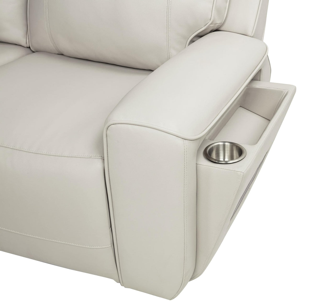 Rojas Dual Power Recliner with Cupholder Storage and LED Lighting Greige — product image 11