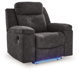 Brysonview Charcoal Faux Leather Recliner