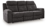 Brysonview Charcoal Faux Leather Reclining Sofa