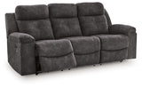 Brysonview Charcoal Faux Leather Reclining Sofa