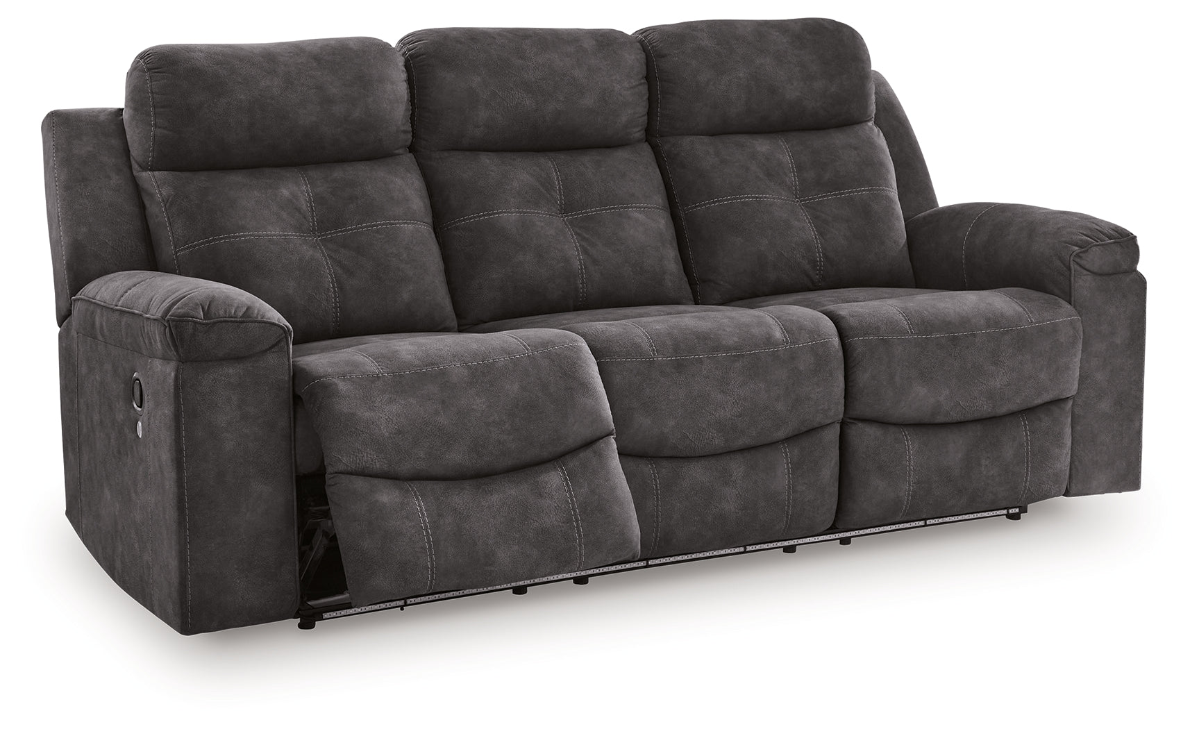Brysonview Charcoal Faux Leather Reclining Sofa