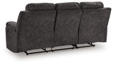 Brysonview Charcoal Faux Leather Reclining Sofa