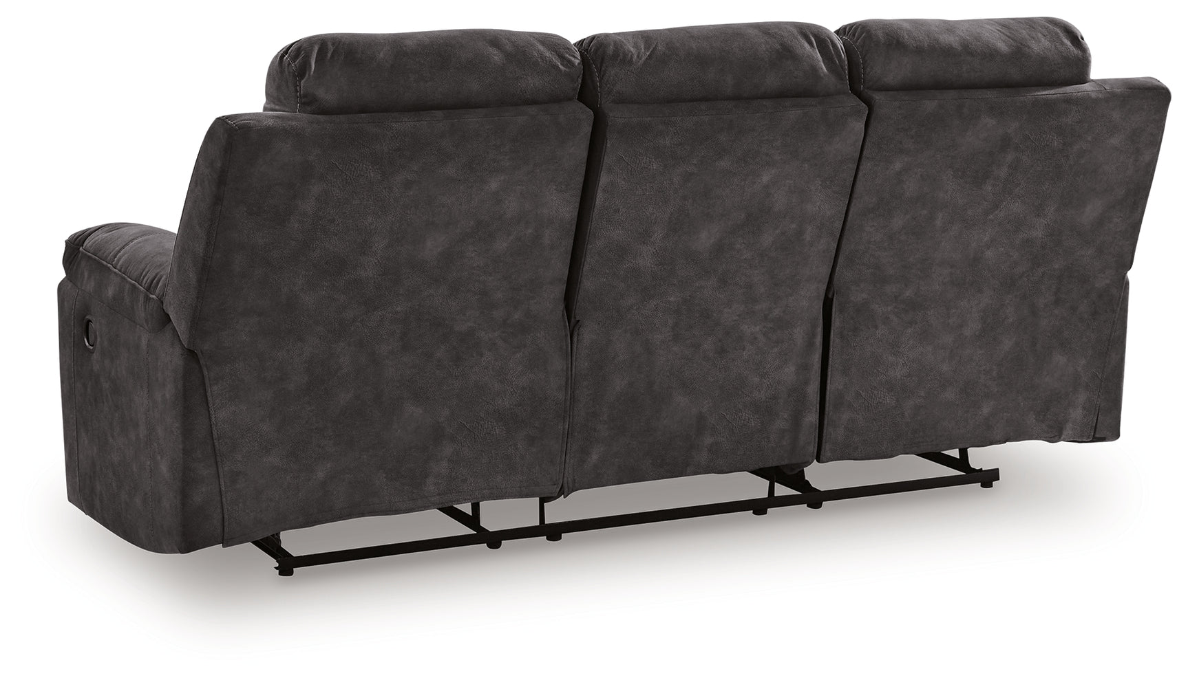 Brysonview Charcoal Faux Leather Reclining Sofa