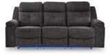 Brysonview Charcoal Faux Leather Reclining Sofa