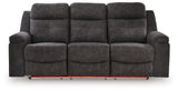 Brysonview Charcoal Faux Leather Reclining Sofa