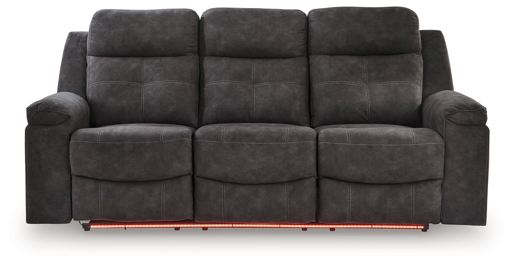 Brysonview Charcoal Faux Leather Reclining Sofa