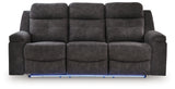 Brysonview Charcoal Faux Leather Reclining Sofa