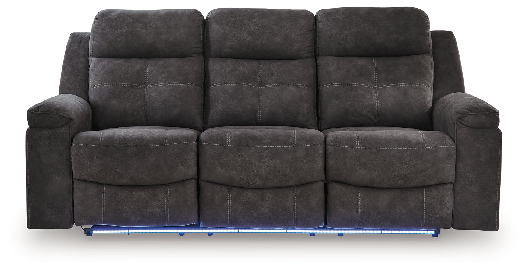 Brysonview Charcoal Faux Leather Reclining Sofa