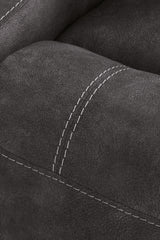 Brysonview Charcoal Faux Leather Reclining Loveseat with Console