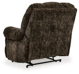 Movie Man Chocolate Velvet Recliner - Ella Furniture