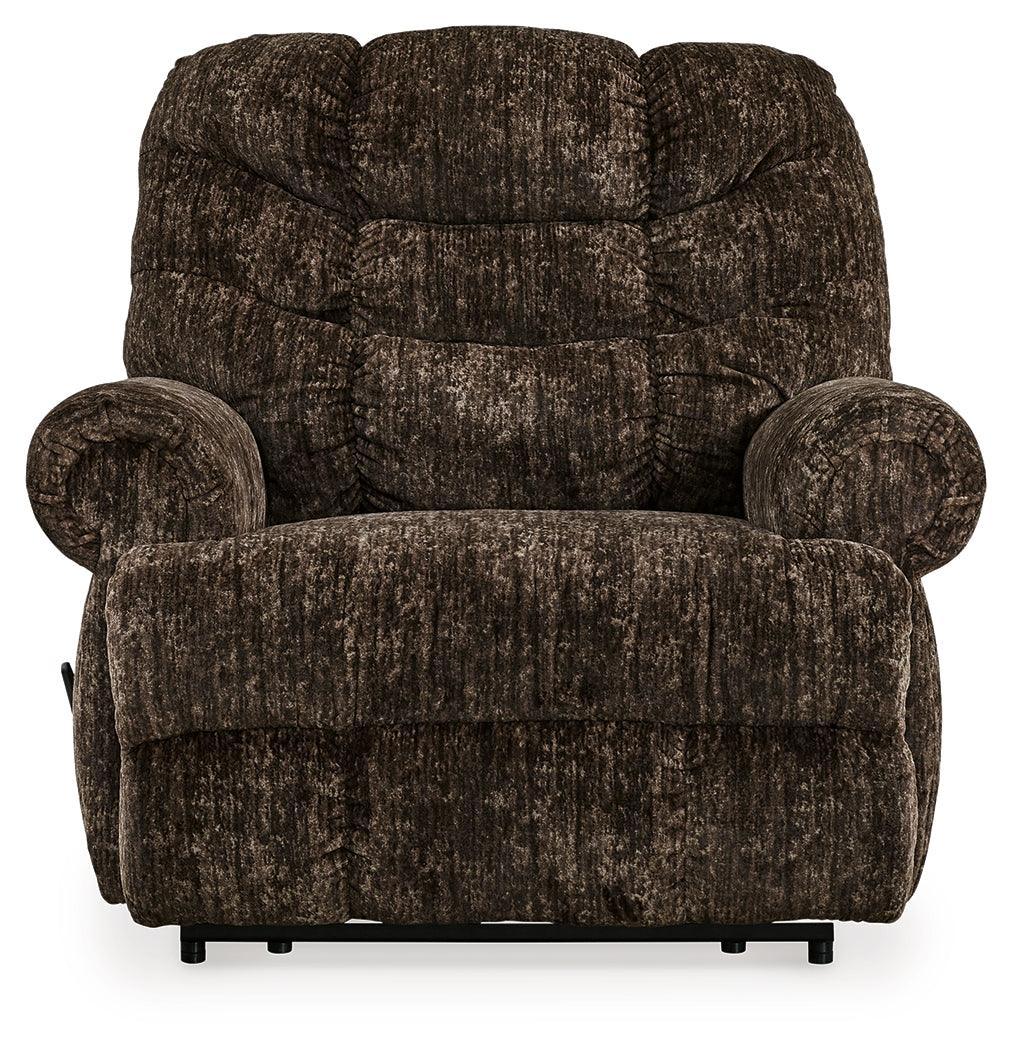 Movie Man Chocolate Velvet Recliner - Ella Furniture