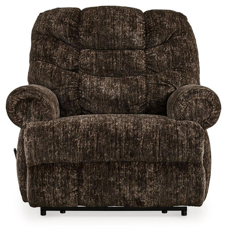 Movie Man Chocolate Velvet Recliner - Ella Furniture
