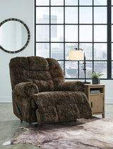 Movie Man Chocolate Velvet Recliner - Ella Furniture