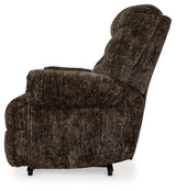 Movie Man Chocolate Velvet Recliner - Ella Furniture