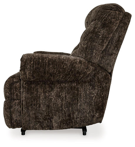 Movie Man Chocolate Velvet Recliner - Ella Furniture