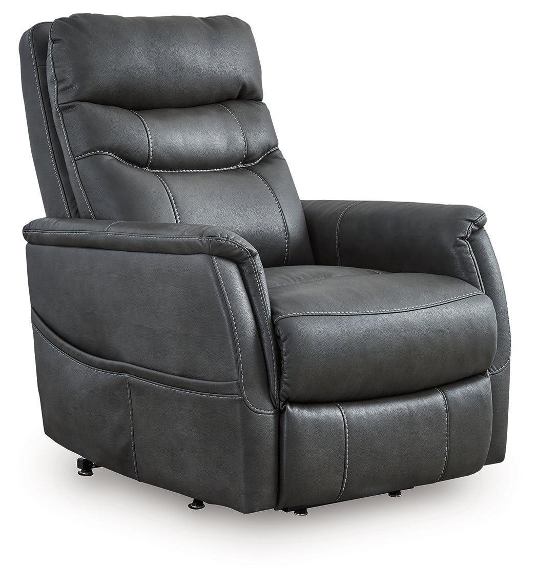 Strawbill Shadow Faux Leather Power Lift Recliner
