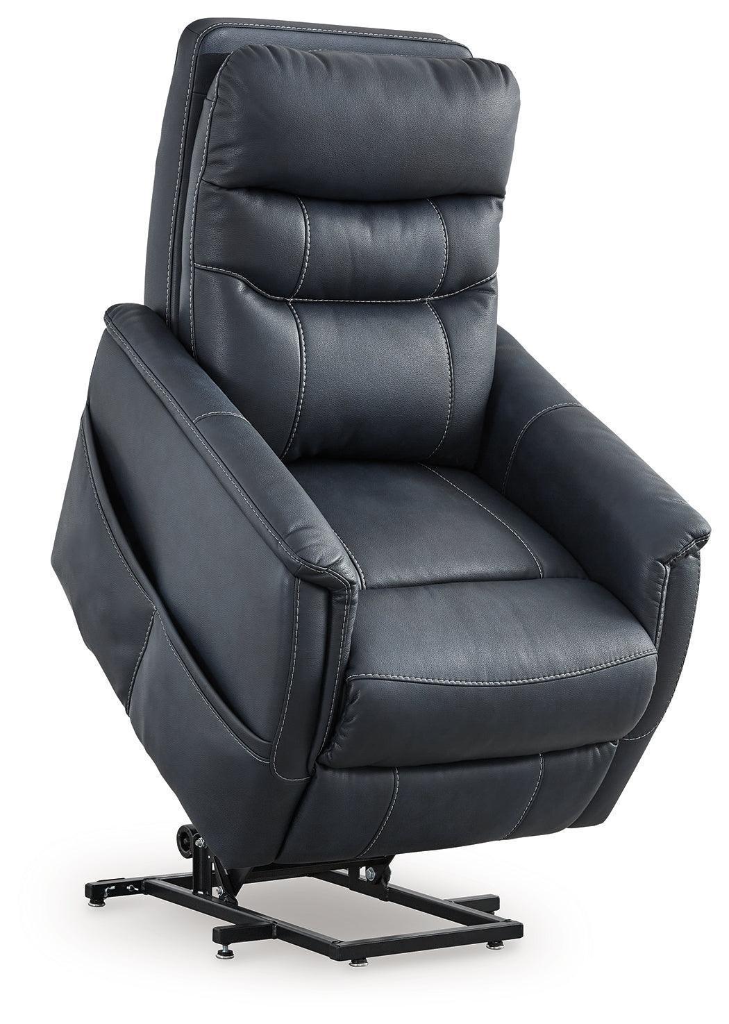 Strawbill Sapphire Faux Leather Power Lift Recliner