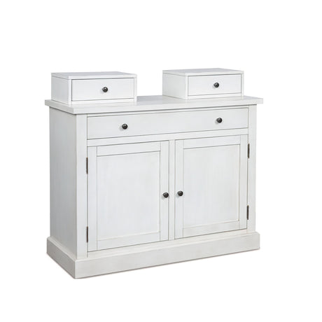 Greddinton White Bakers Rack Base — angled view