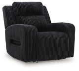 Forest Lake Black Chenille,Velvet Power Recliner