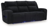 Forest Lake Black Chenille,Velvet Power Reclining Sofa