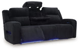 Forest Lake Black Chenille,Velvet Power Reclining Sofa