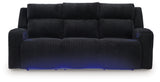 Forest Lake Black Chenille,Velvet Power Reclining Sofa