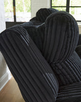 Forest Lake Black Chenille,Velvet Power Reclining Loveseat with Console