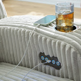 Forest Lake Alloy Chenille,Velvet Power Reclining Loveseat with Console