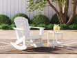 Sundown Treasure White Outdoor Chair with End Table — product view