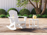 Sundown Treasure White Outdoor Chair with End Table — product view