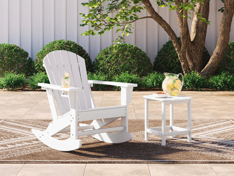 Sundown Treasure White Outdoor Chair with End Table — product view